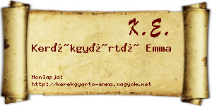 Kerékgyártó Emma névjegykártya